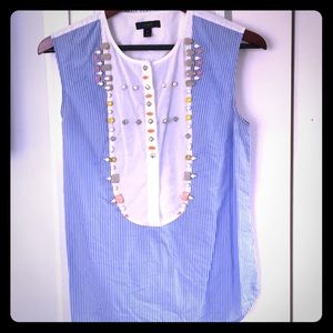 J. Crew Crystal Embellished Tuxedo Shell